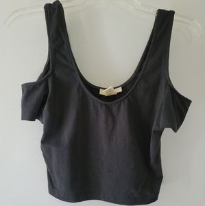 Arden B Black Cold Shoulder Crop Top Size Large
